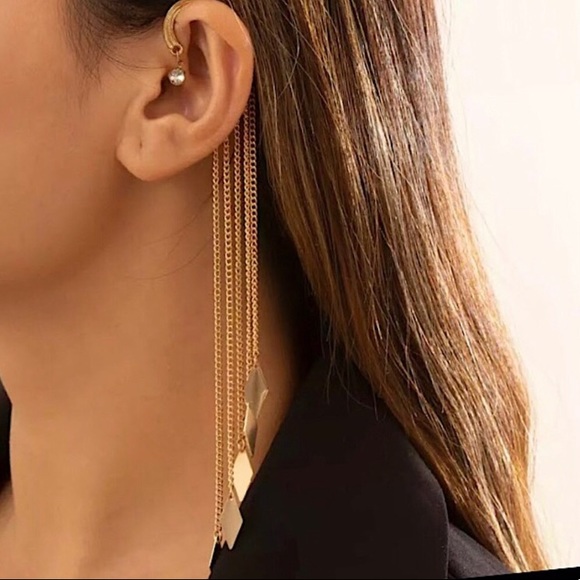 ⚜️𝟯𝟬%𝗢𝗙𝗙 𝗯𝘂𝗻𝗱𝗹𝗲𝘀 𝟯+⚜️ NEW Long Tassel Single Cuff Earring - Picture 3 of 9